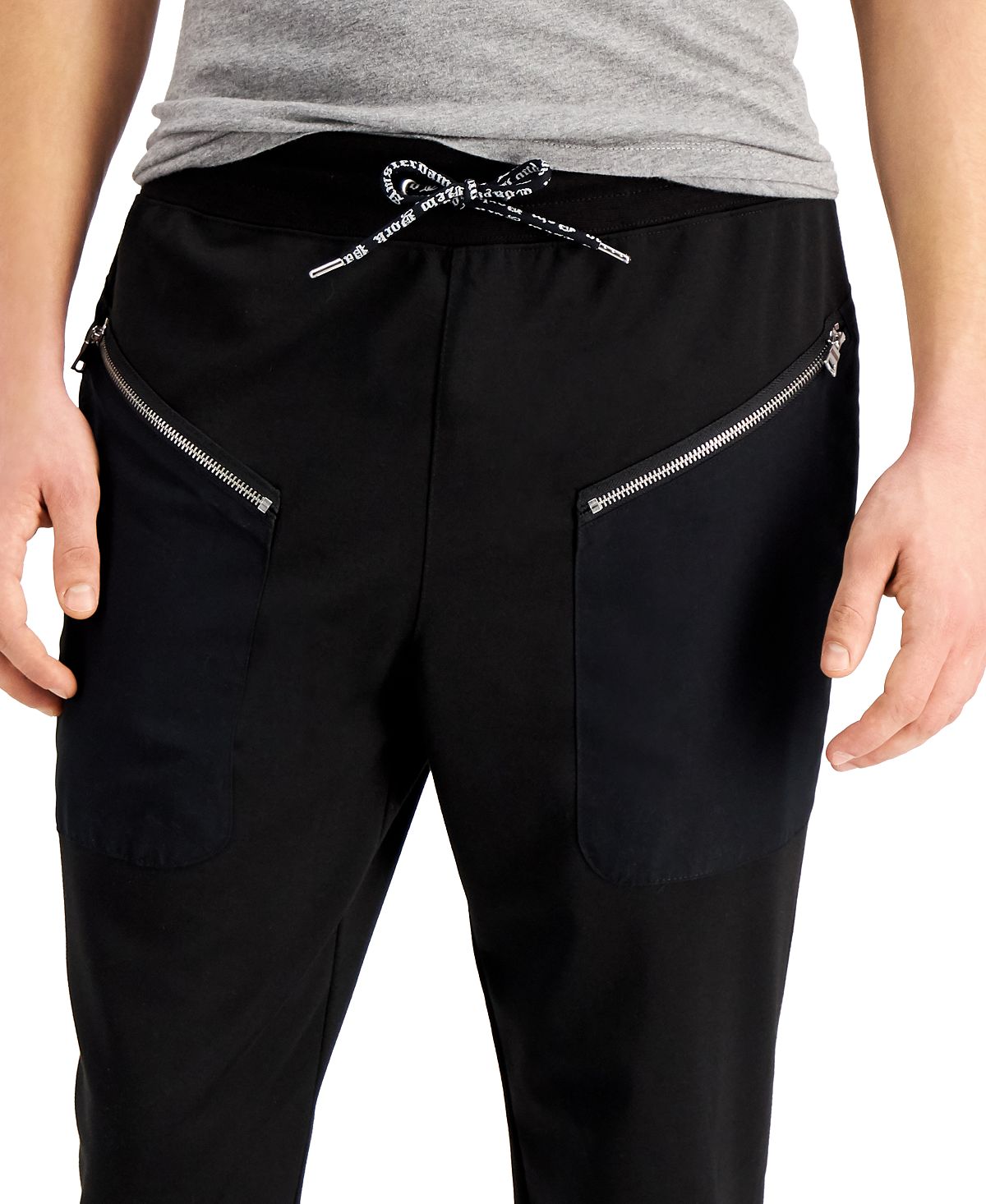 Inc International Concepts Quicksand Zip-pocket Jogger Pants Deep Black