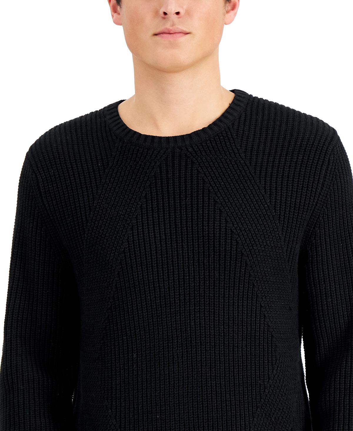 Inc International Concepts Ribbed Sweater Deep Black