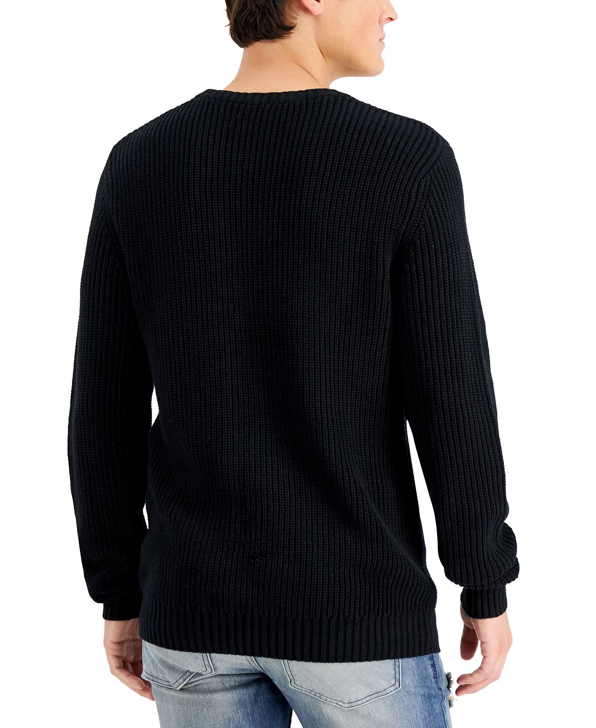 Inc International Concepts Ribbed Sweater Deep Black