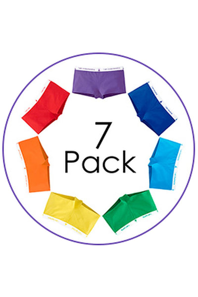 InnerBalanceWear 7-Chakra Affirmation Boyshort 7-Pack Set