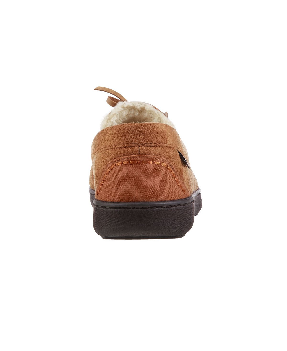Isotoner Signature Memory Foam Microsuede Nigel Moccasin Slippers Cognac