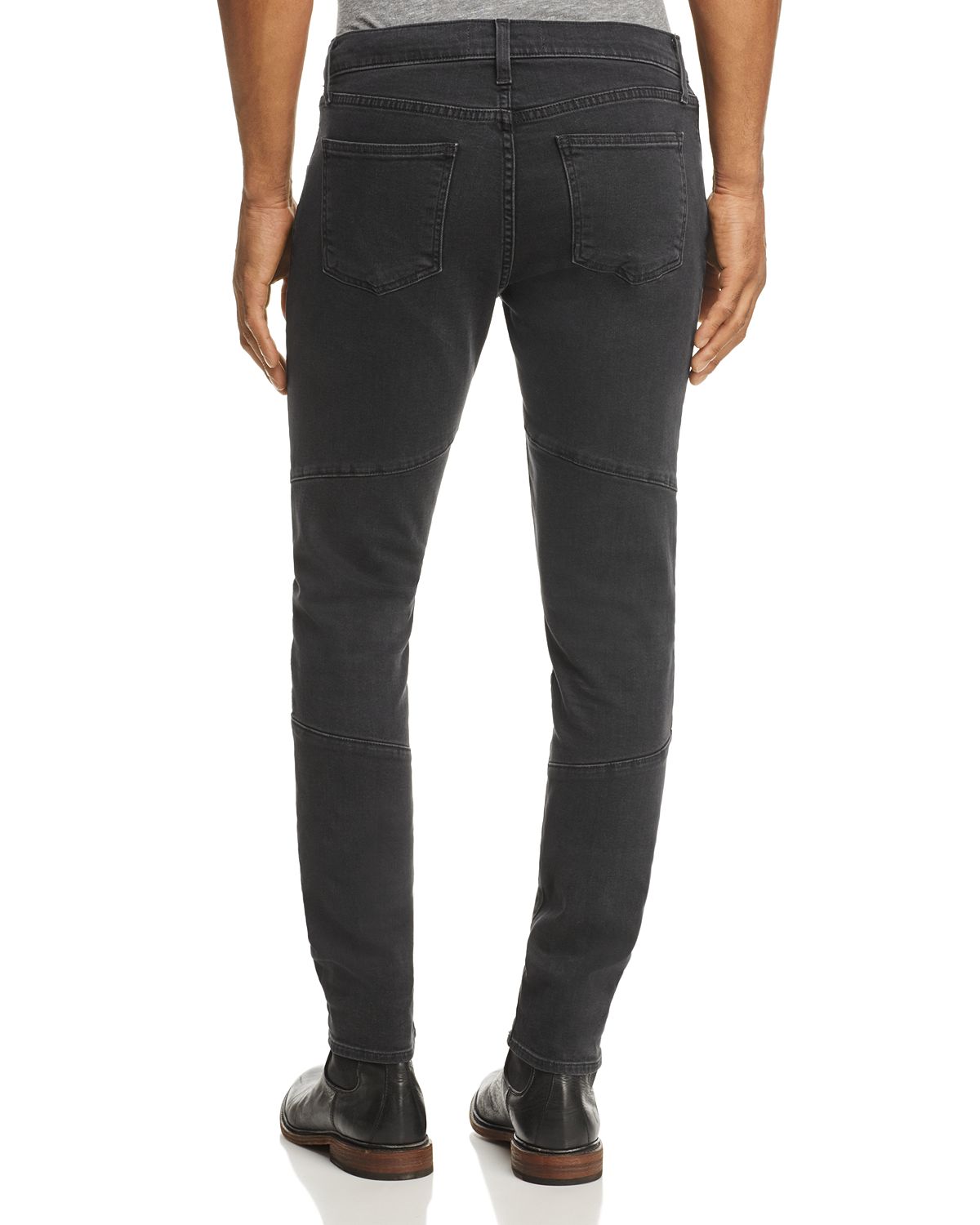 J Brand Bearden Moto Super Slim Fit Jeans In Washed Black Alpha Gray