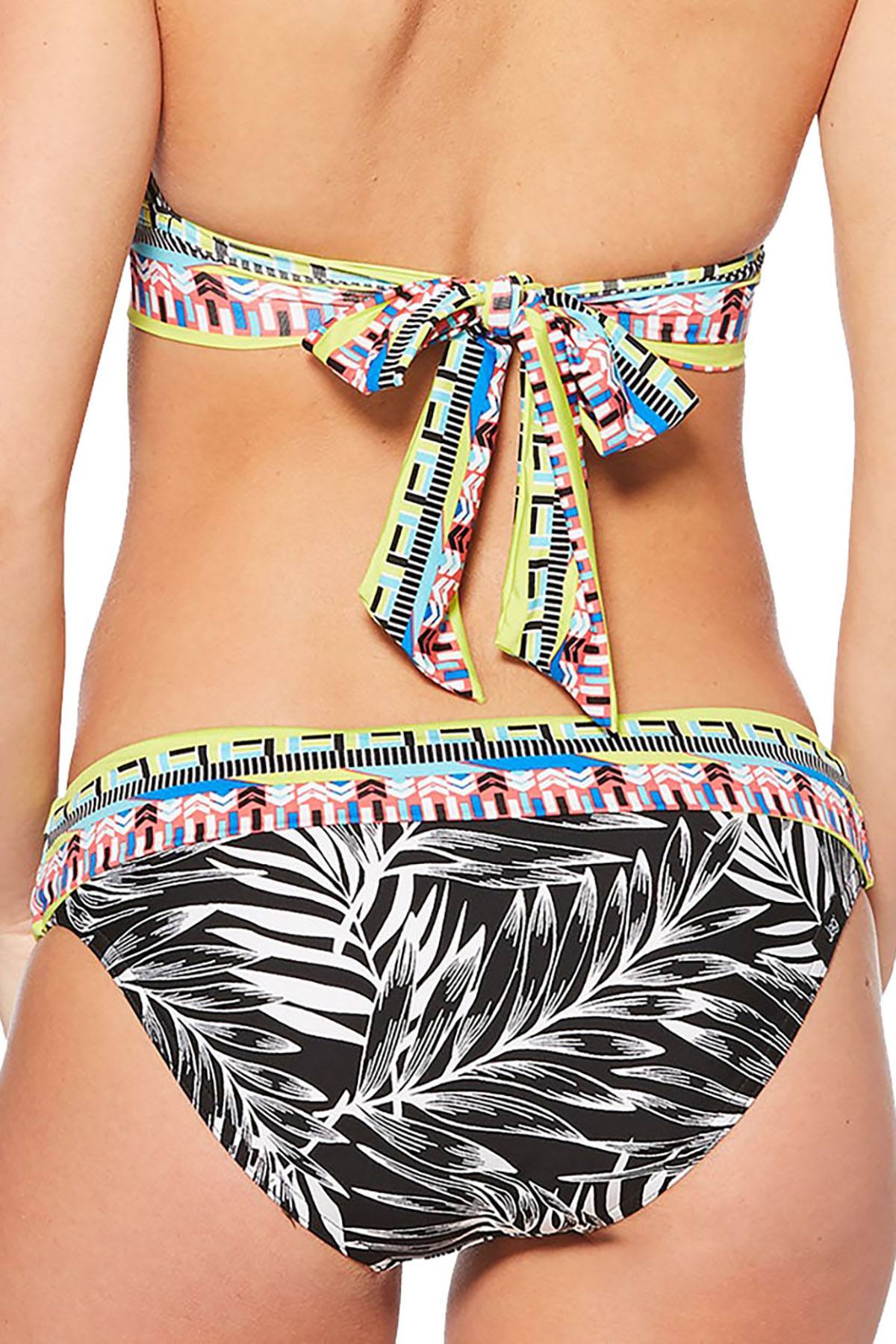 JAG Tropical Palm Retro Hipster Bikini Bottom in Black