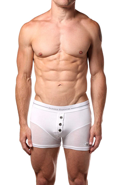 James Tudor White Button Fly Boxer