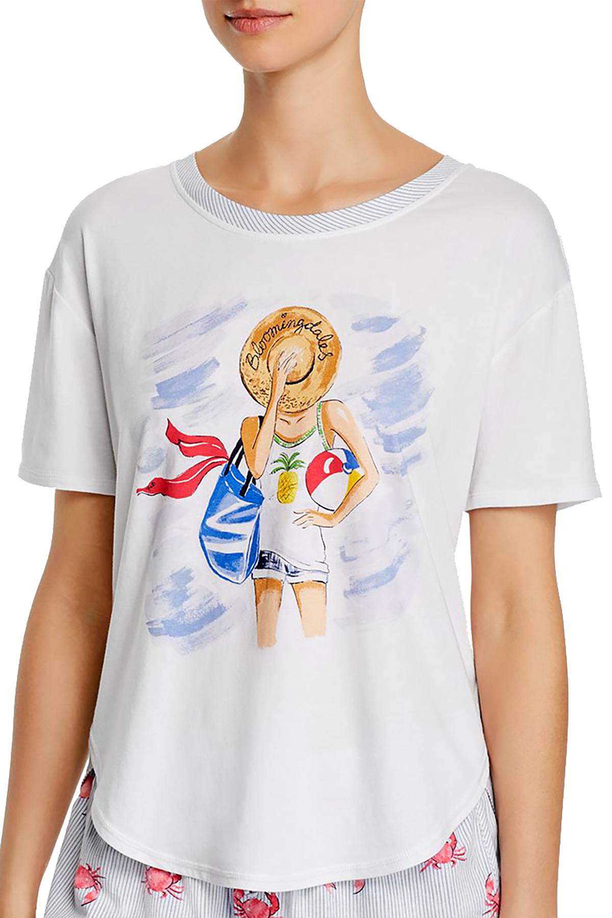 Jane and Bleeker White Bloomies Exclusive Beach Girl Tee