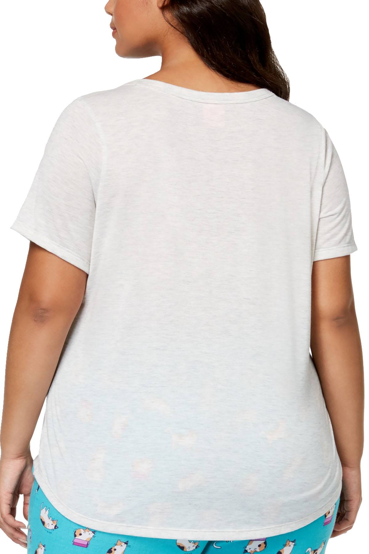 Jenni By Jennifer Moore PLUS Grey Not-My-Problem Embroidered Top