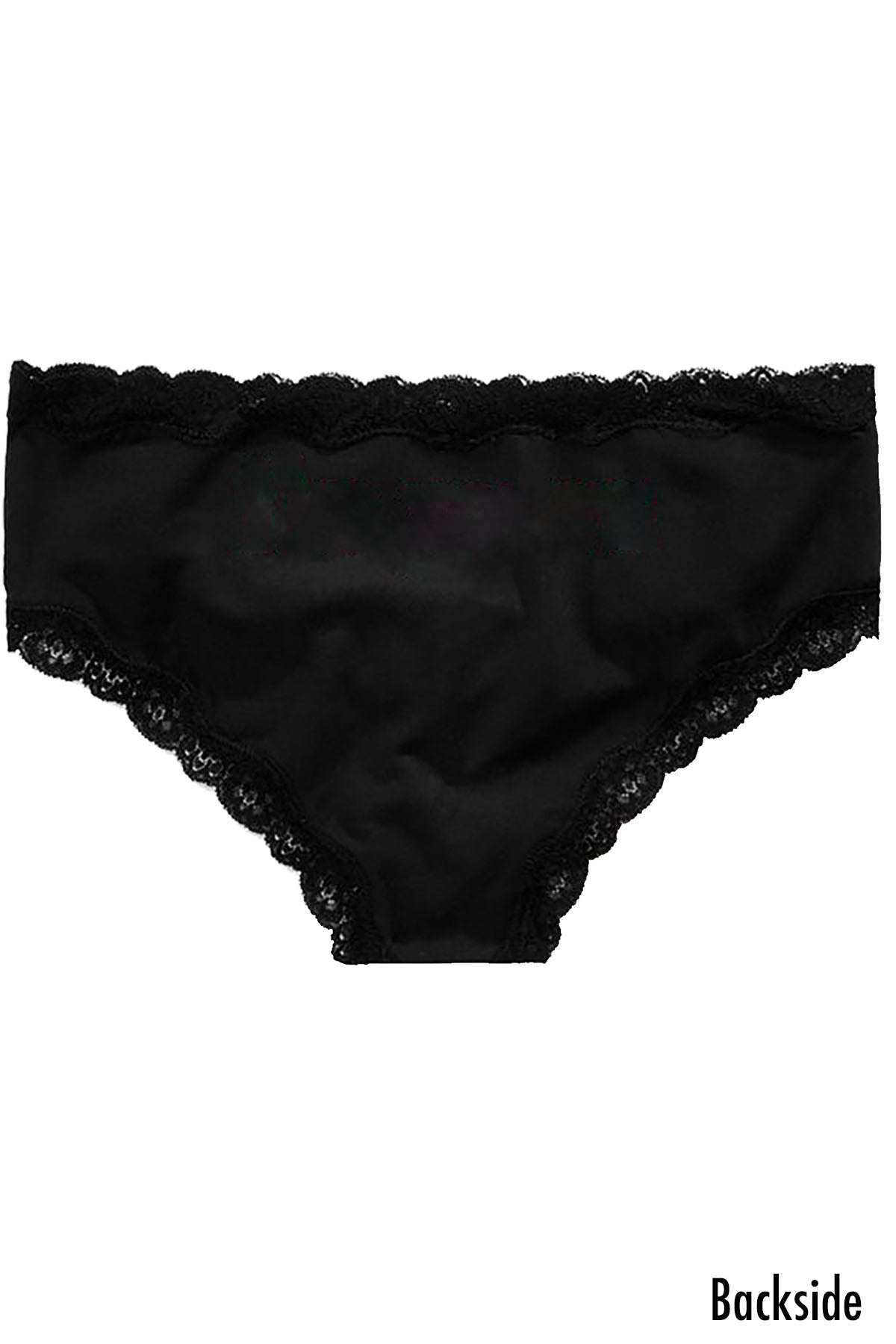 Jenni Cotton Lace Trim Hipster in Classic Black