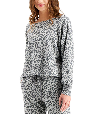Jenni On Repeat Super Soft Crew Sleep Top Leopard