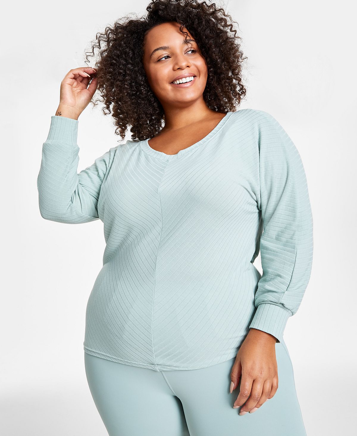 Jenni Style Not Super-soft Long-sleeve Top Dusty Jade