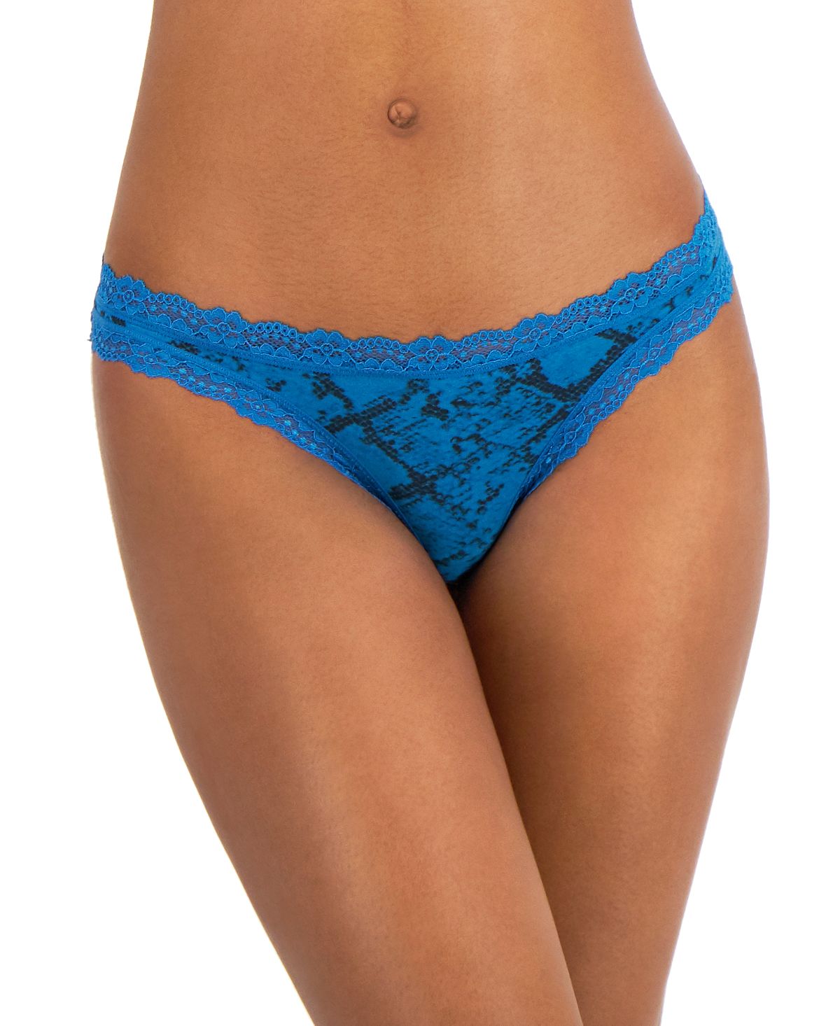 Jenni Wo Lace-trim Thong Snake