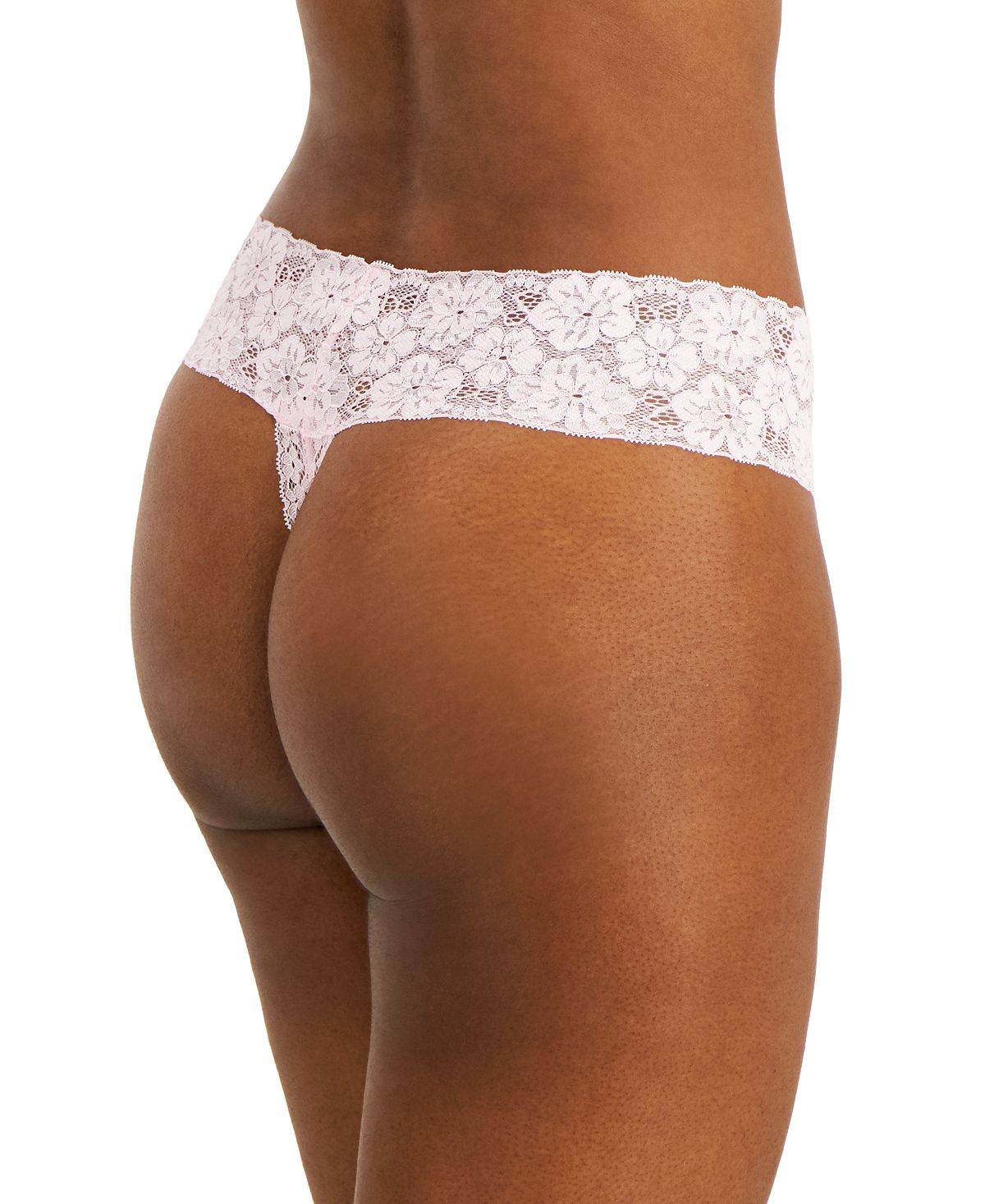 Jenni Wo Lace-trim Thong Underwear Tossed Hearts