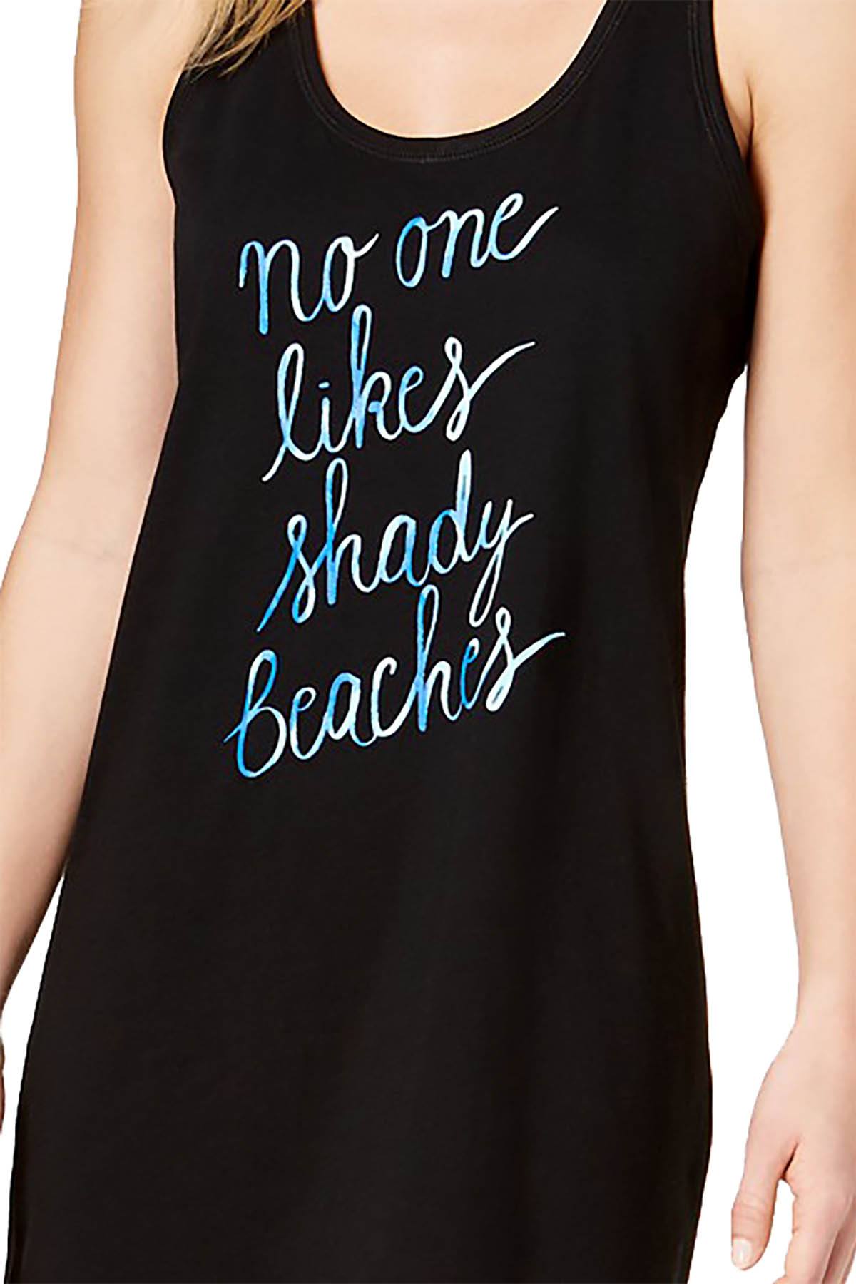 Jenni by Jennifer Moore Black Shady Beaches Keyhole Sleepshirt With Socks