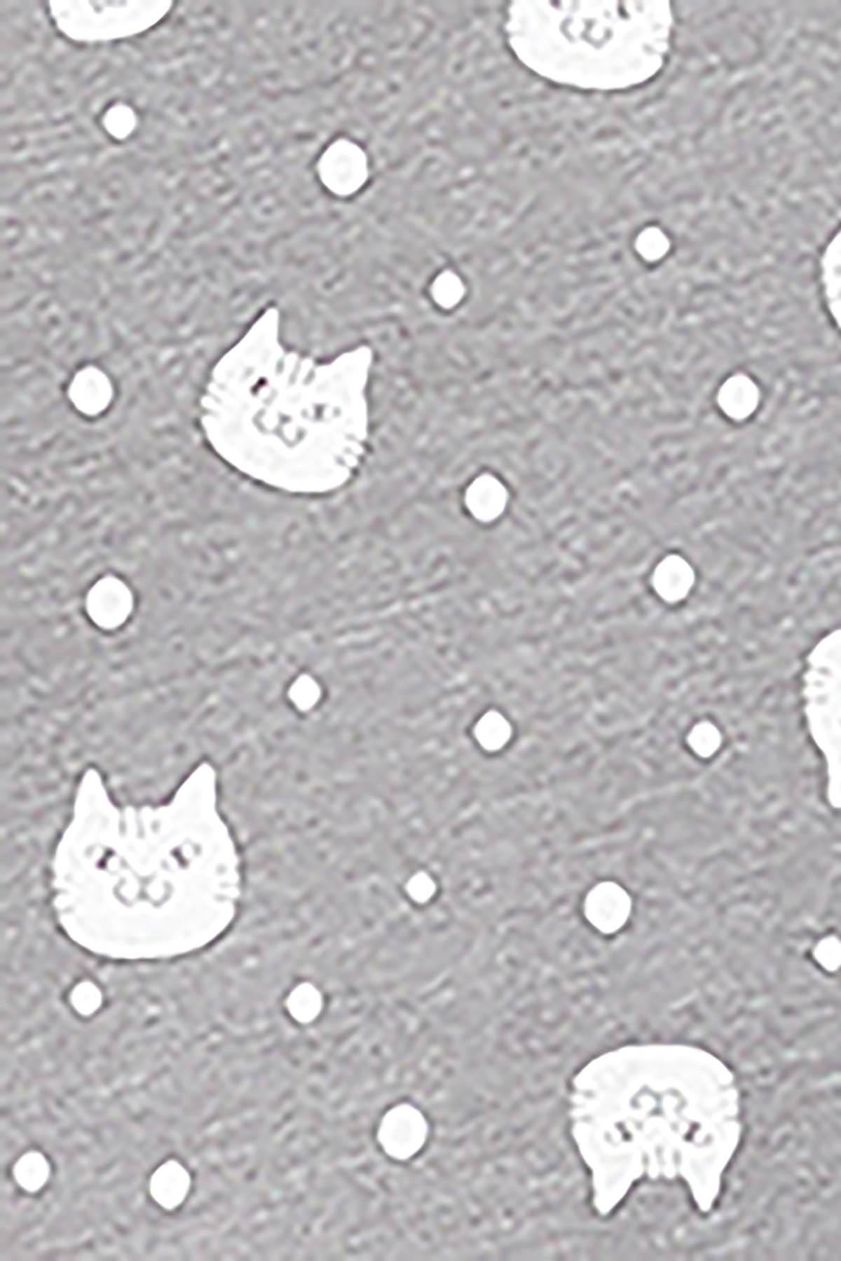Jenni by Jennifer Moore Grey Cat Dots Printed Sleep Shirt and Socks Set