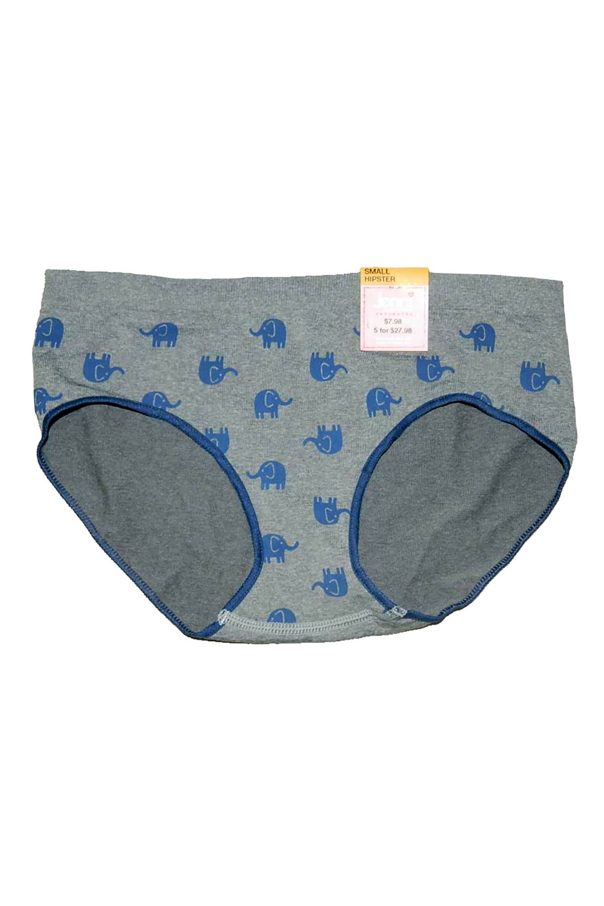Jenni by Jennifer Moore Grey Elephants Printed Seamless Hipster
