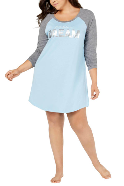 Jenni by Jennifer Moore PLUS Airy Blue Graphic Print Sleepshirt