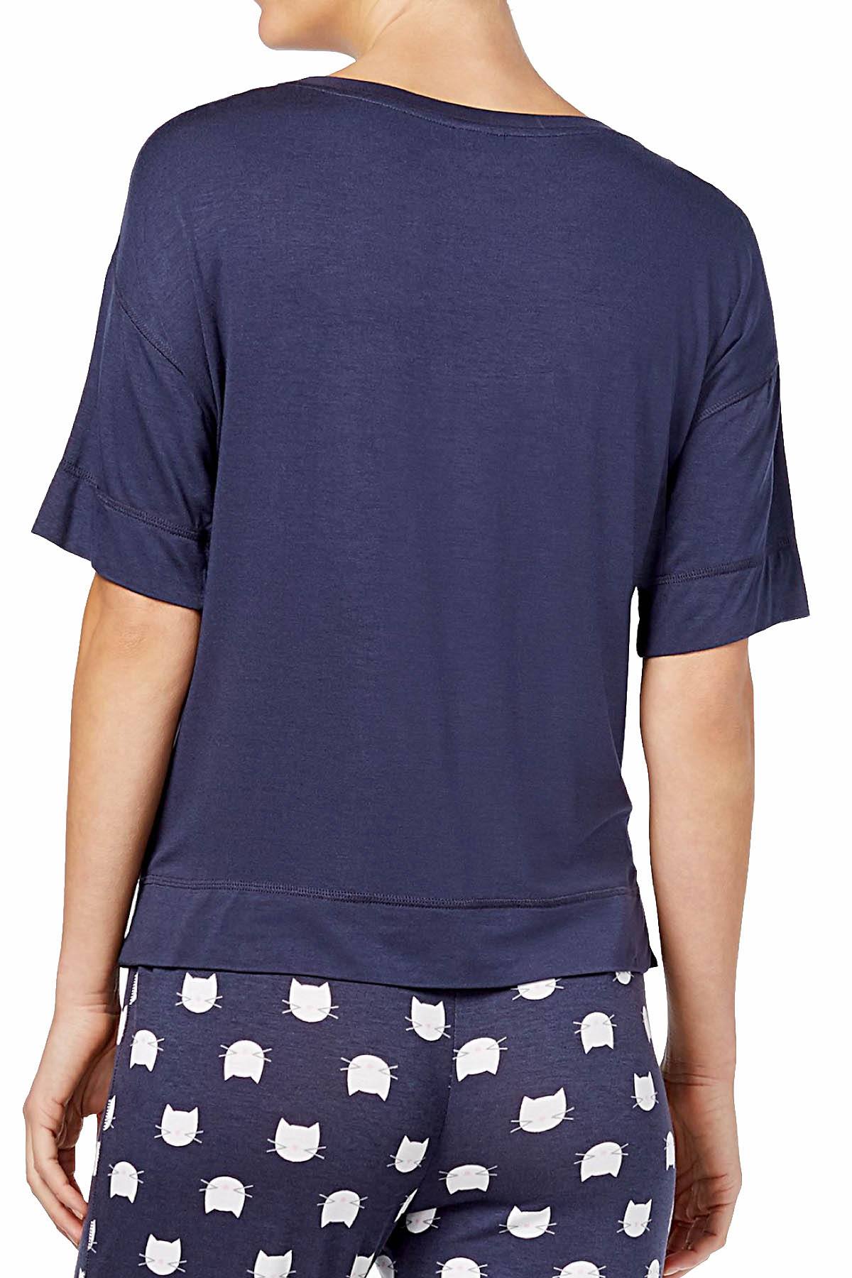 Jenni by Jennifer Moore PLUS Nairobi-Dusk Graphic-Print Cat-Nap Lounge Tee