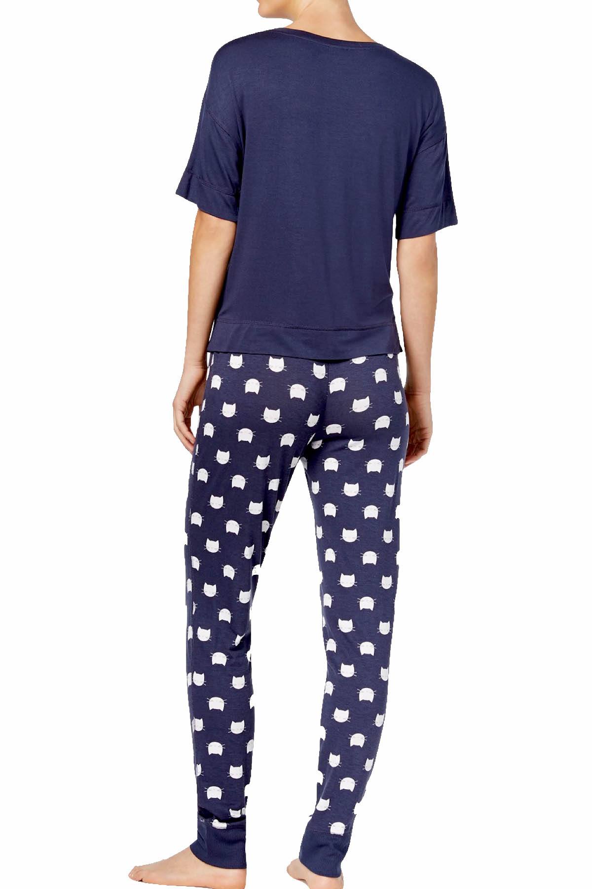 Jenni by Jennifer Moore PLUS Nairobi-Dusk Graphic-Print Cat-Nap Lounge Tee