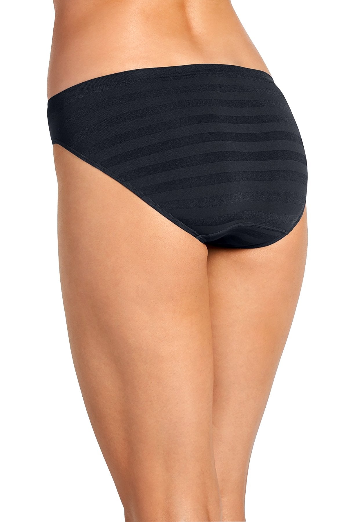 Jockey Black Comfies Matte/Shine Striped Bikini Brief