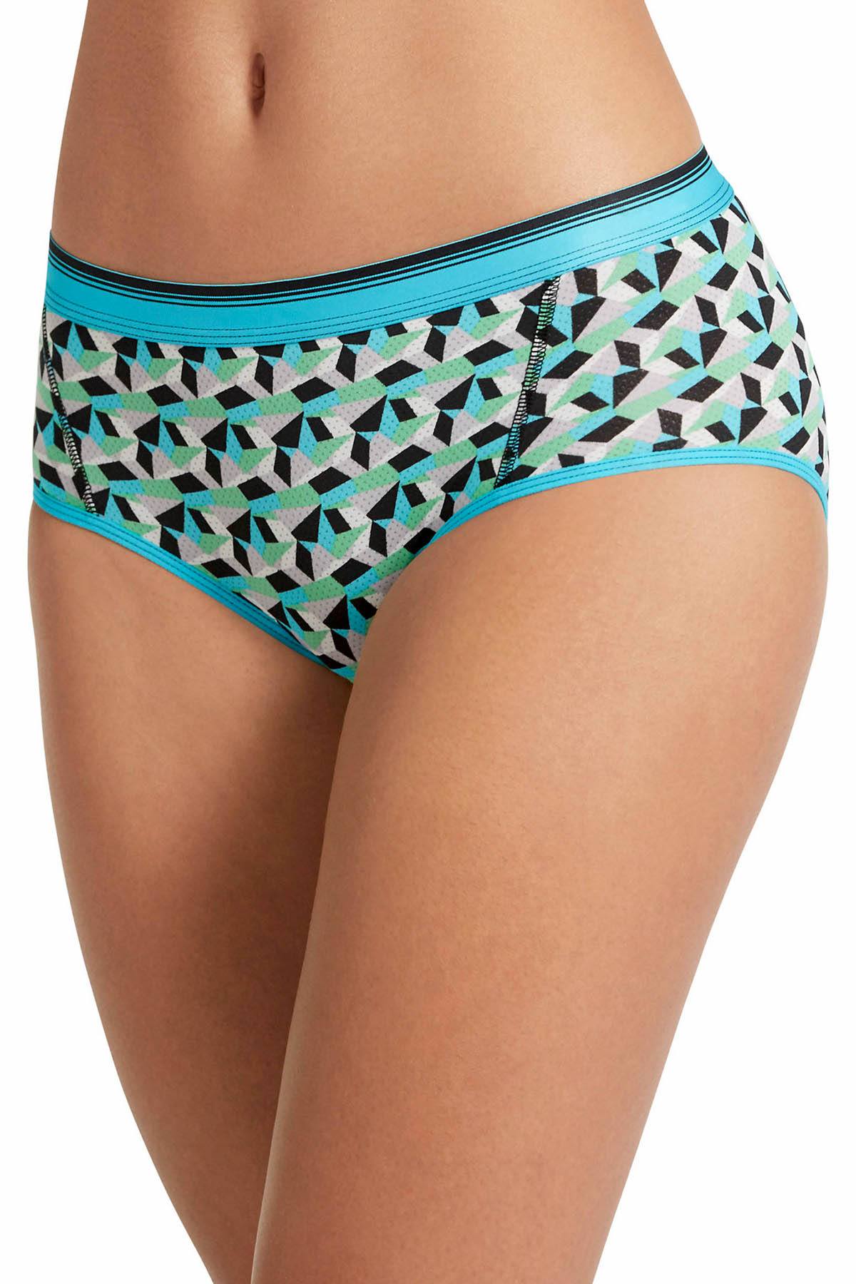Jockey Cubism-Print Sporties Mesh Hipster