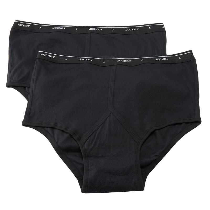 Jockey Men's Big Man Classic Full-Rise Briefs 2-Pack Black
