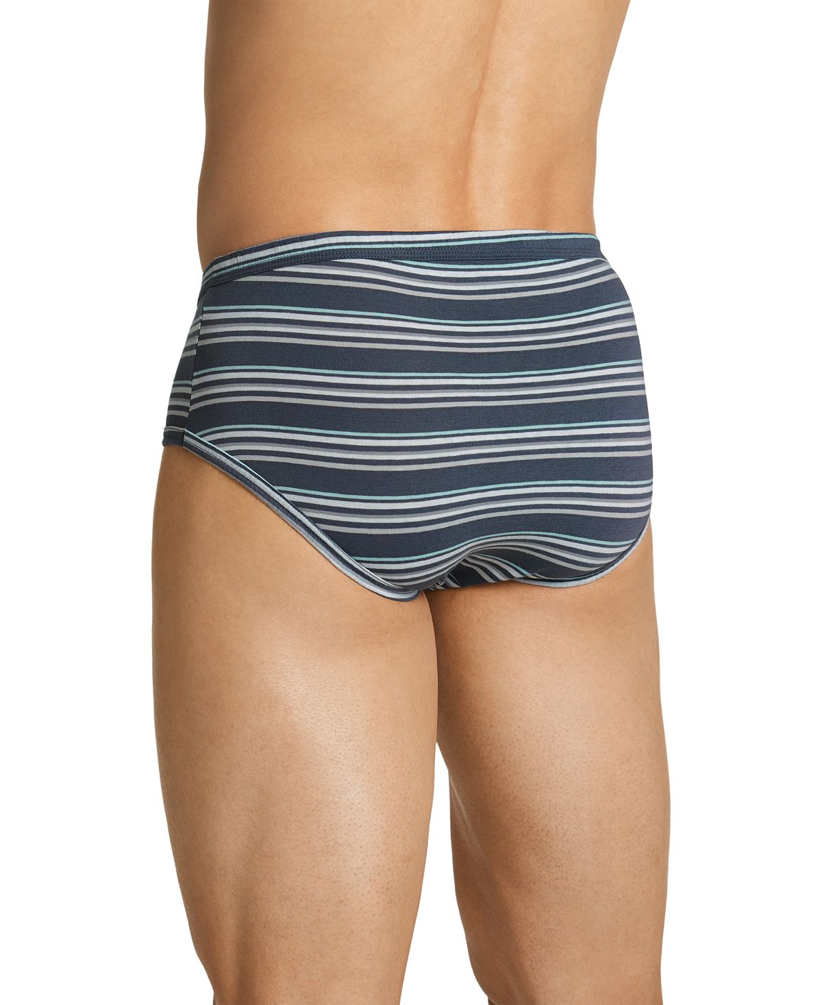 Jockey Underwear Elance Poco Brief 2 Pack Joy Stripe Grey Green Asst