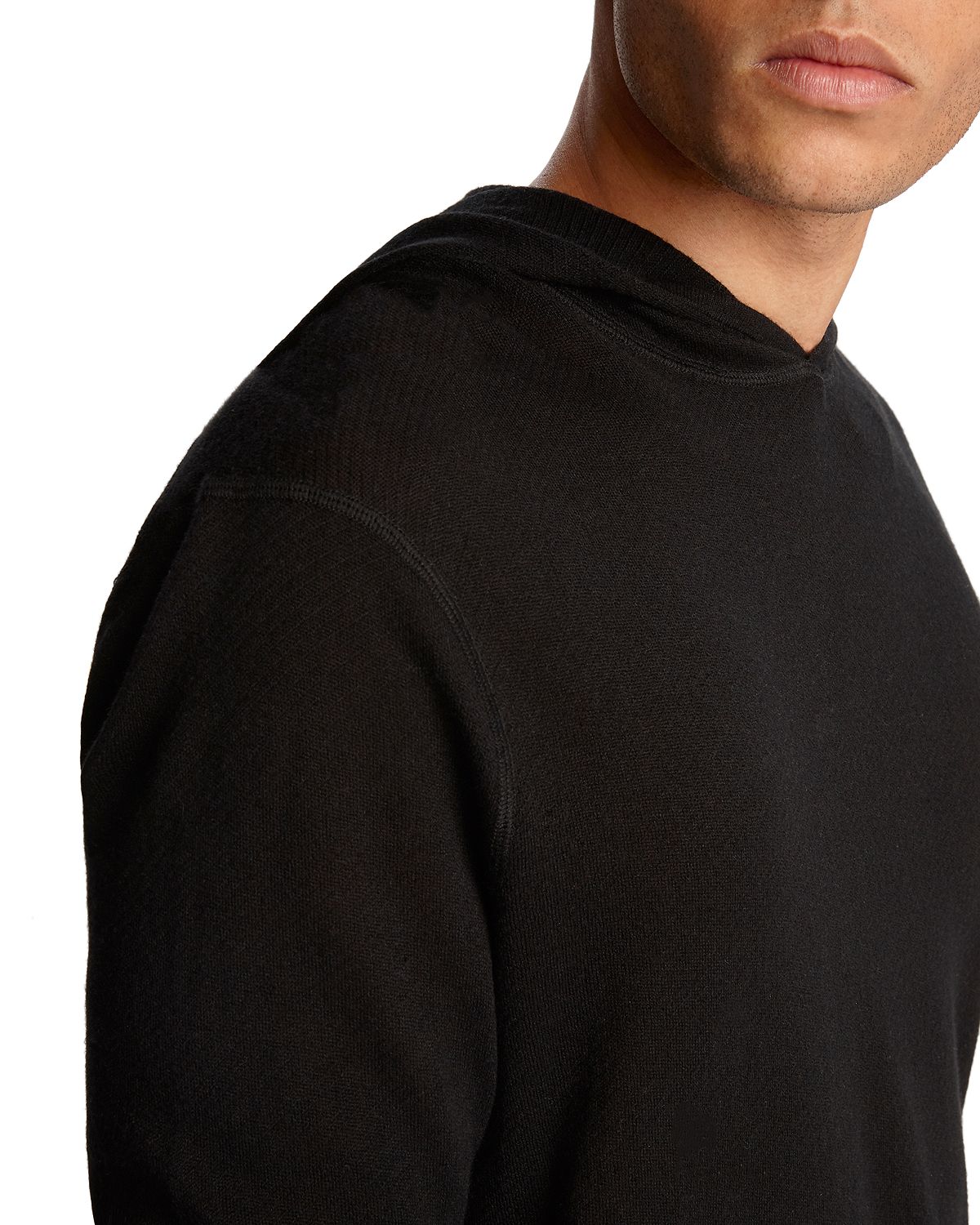 John Varvatos Collection Silk/cashmere Hooded Sweater Black
