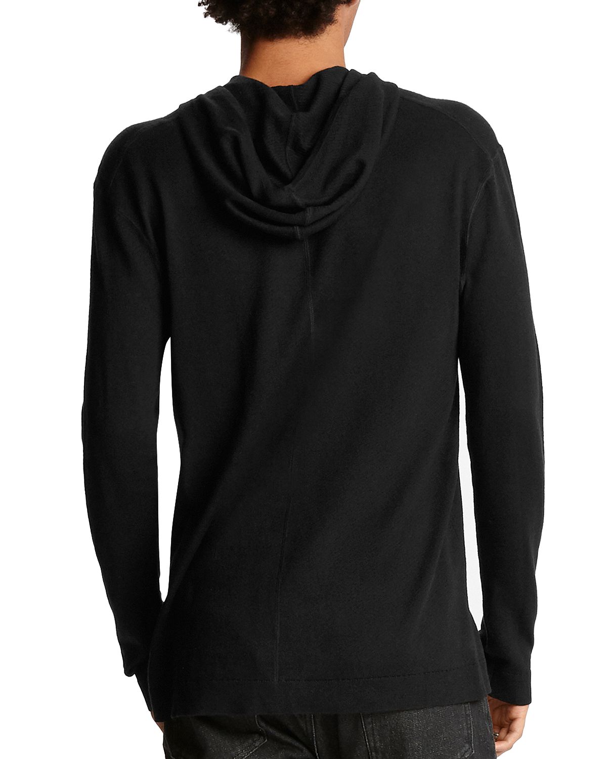 John Varvatos Collection Silk/cashmere Hooded Sweater Black