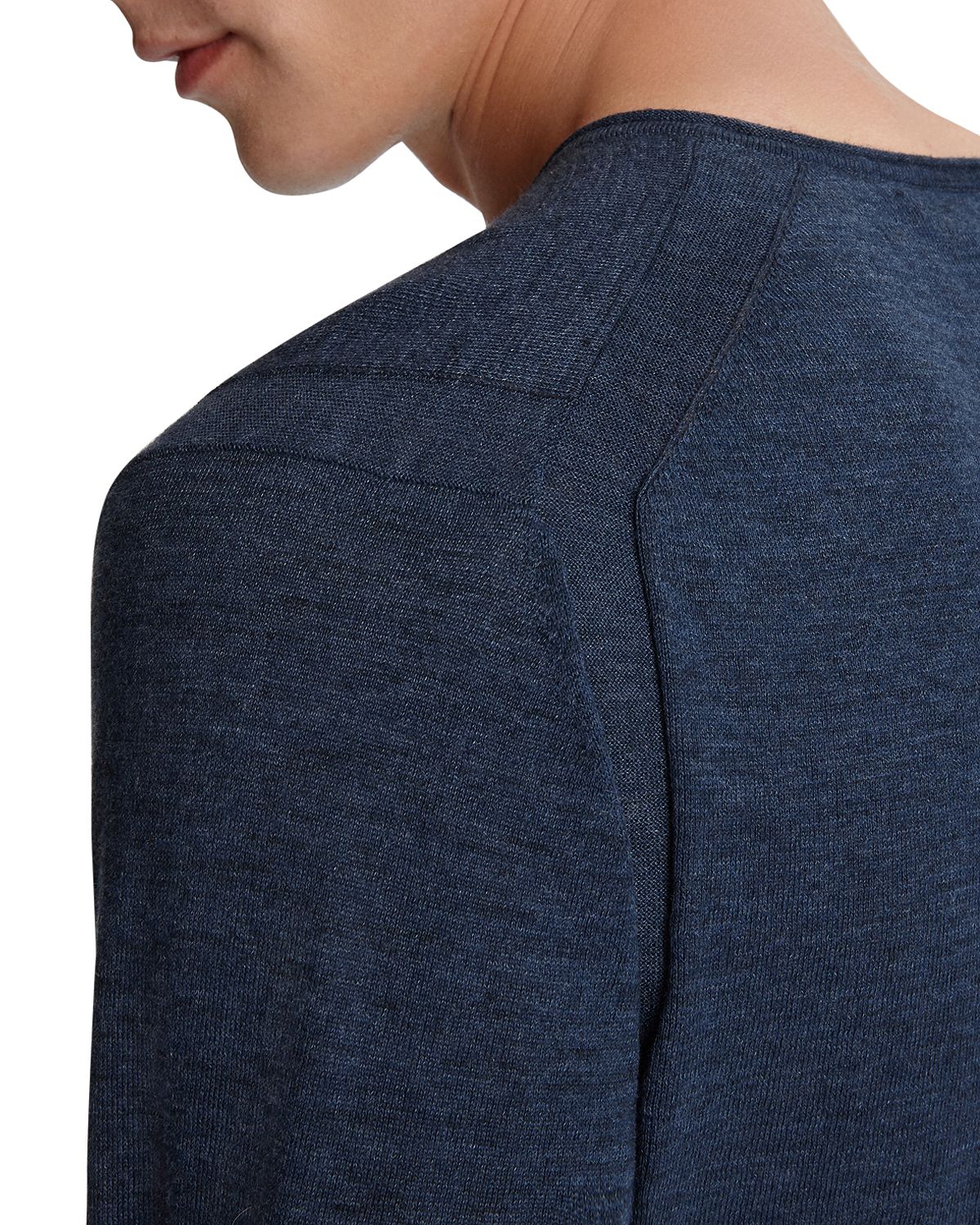John Varvatos Star Usa Arlington Melange Sweater Pacific Blue