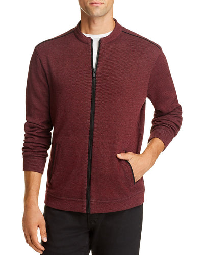John Varvatos Star Usa Double-knit Zip-up Sweater Port