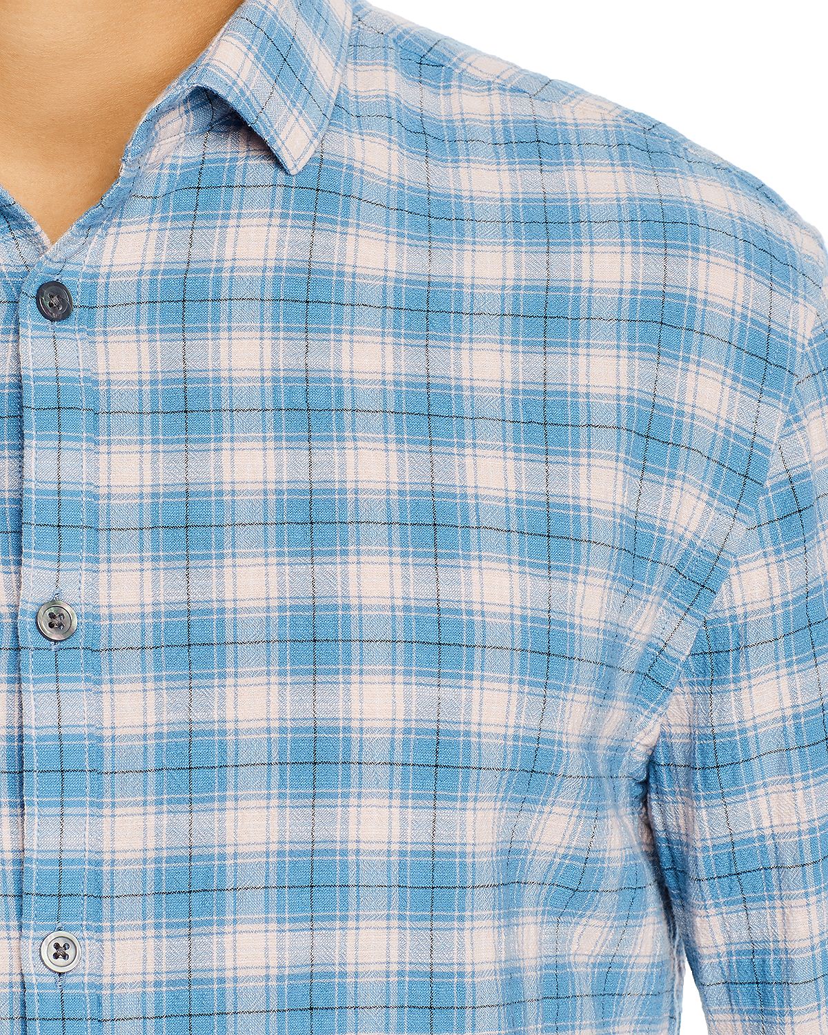 John Varvatos Star Usa Fulton Plaid Slim Fit Long-sleeve Shirt Midnight