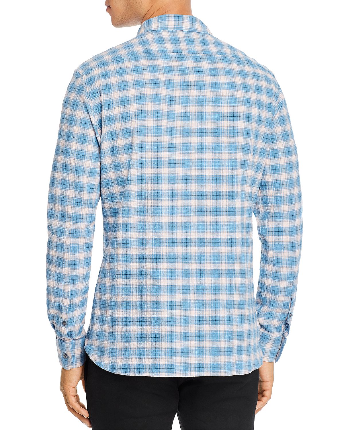 John Varvatos Star Usa Fulton Plaid Slim Fit Long-sleeve Shirt Midnight