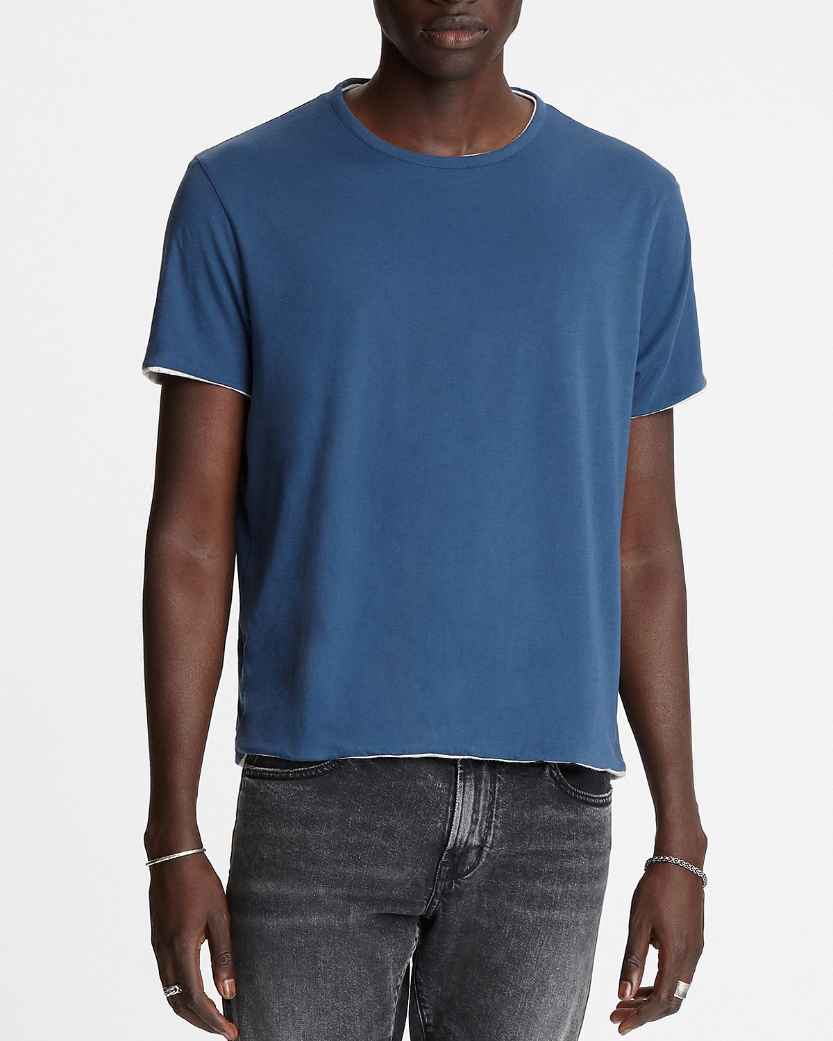 John Varvatos Star Usa Rockford Double-layer Tee Cadet Blue