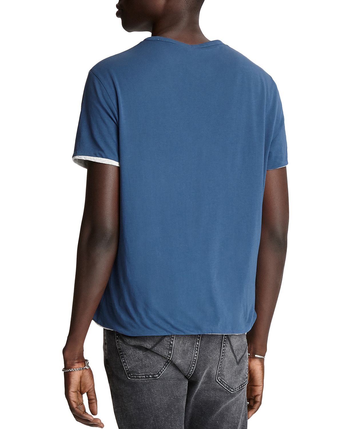 John Varvatos Star Usa Rockford Double-layer Tee Cadet Blue