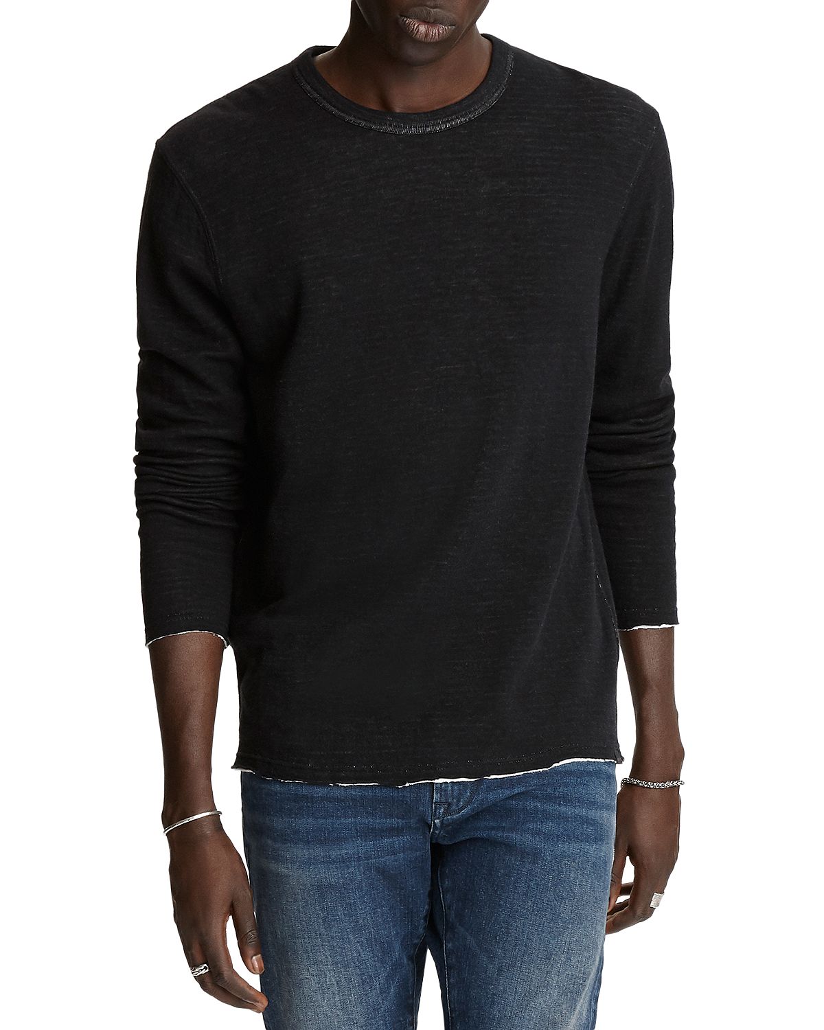 John Varvatos Star Usa Stamford Reversible Long-sleeve Tee Black