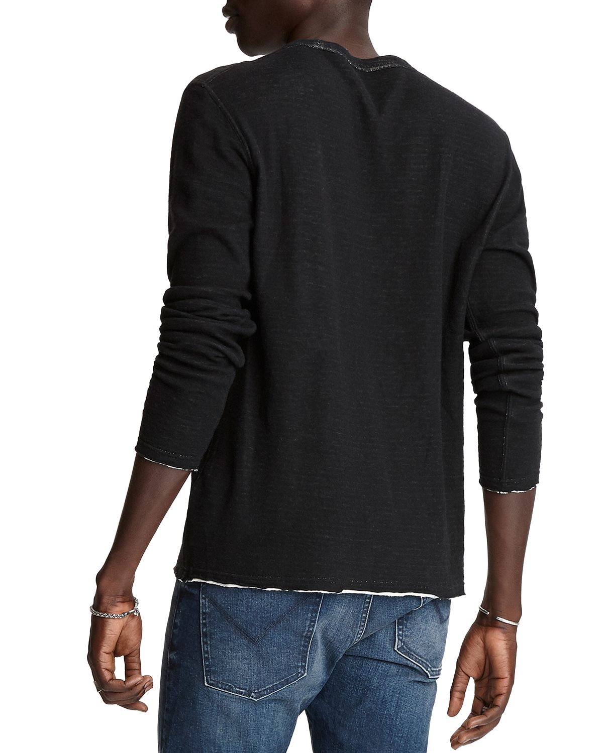 John Varvatos Star Usa Stamford Reversible Long-sleeve Tee Black