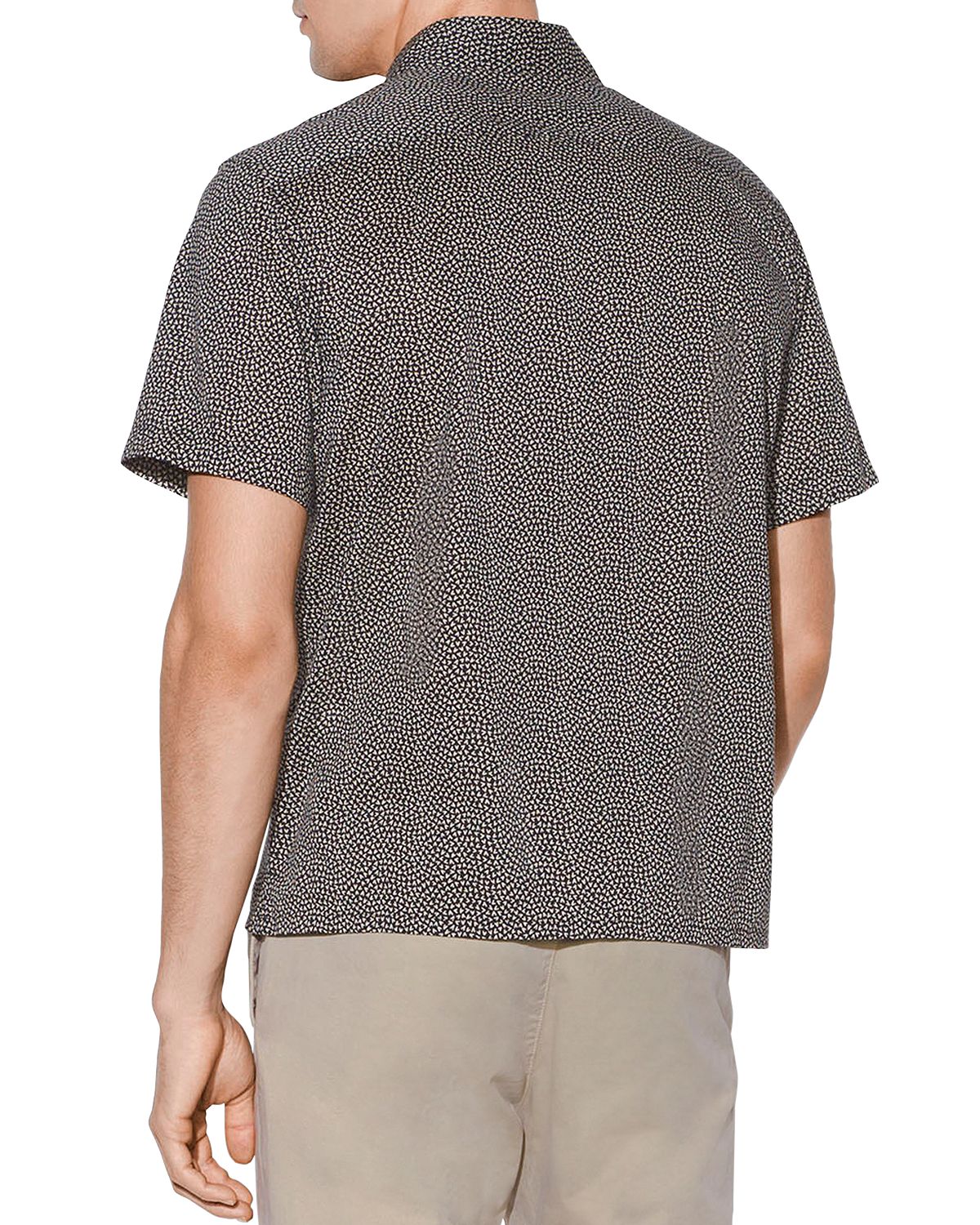 John Varvatos Star Usa Trent Short-sleeve Geometric-print Regular Fit Shirt Black