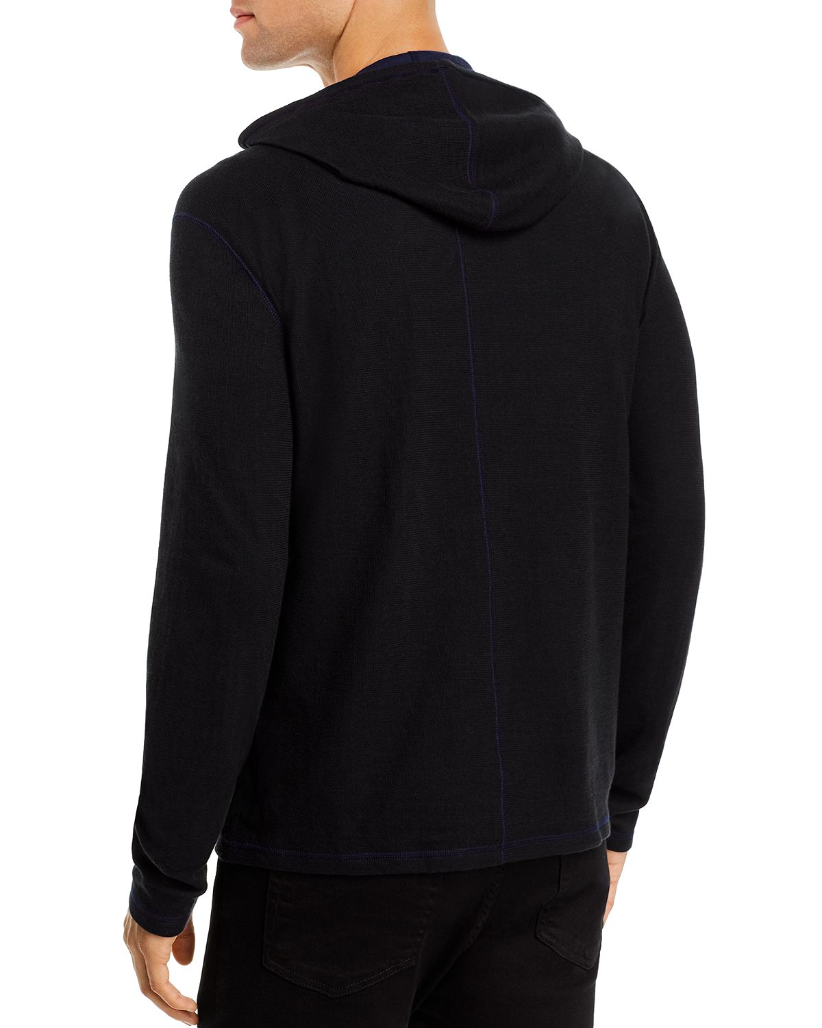 John Varvatos Star Usa Washington Double Knit Hooded Sweatshirt Black