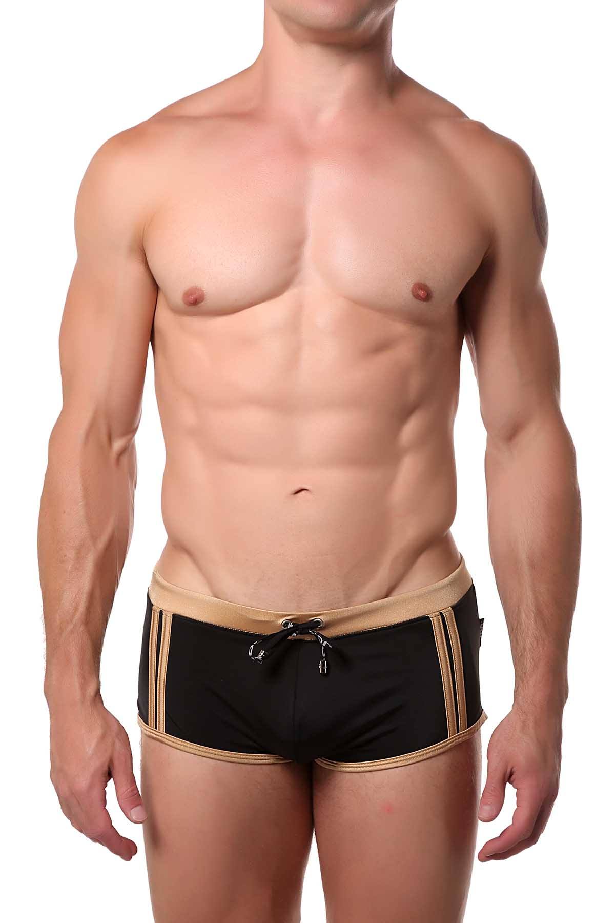Jor Black/Gold Sport Swim Trunk