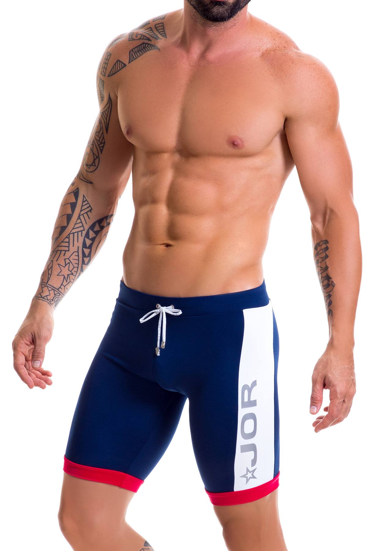 Jor Blue/Red Racing Athletic Short