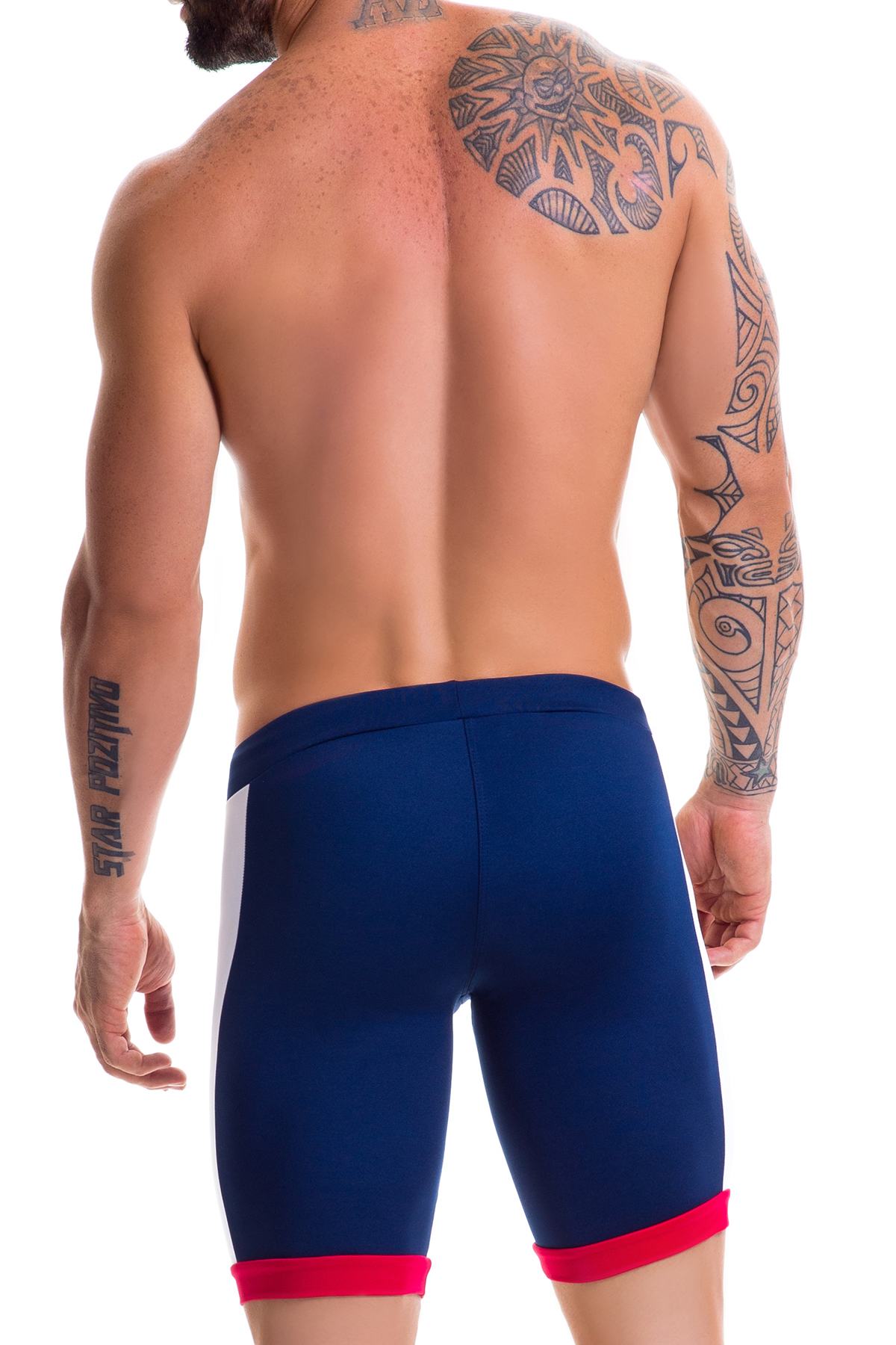 Jor Blue/Red Racing Athletic Short