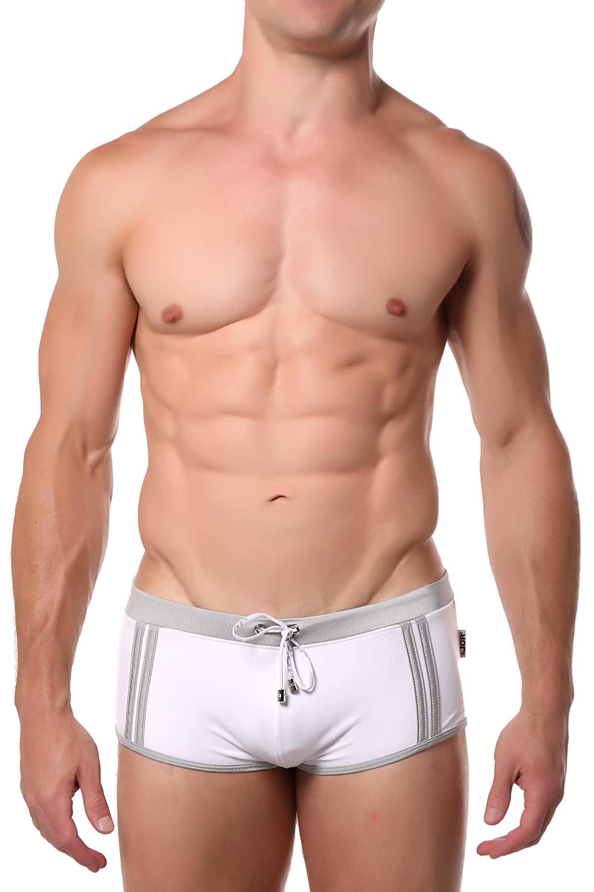 Jor White/Silver Sport Swim Trunk