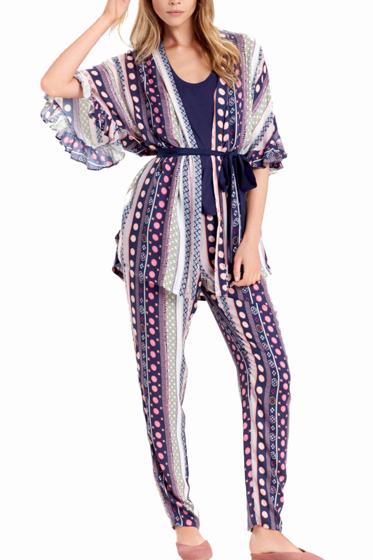 Josie by Josie Natori Aurora-Blue Dreamcatcher Wrap
