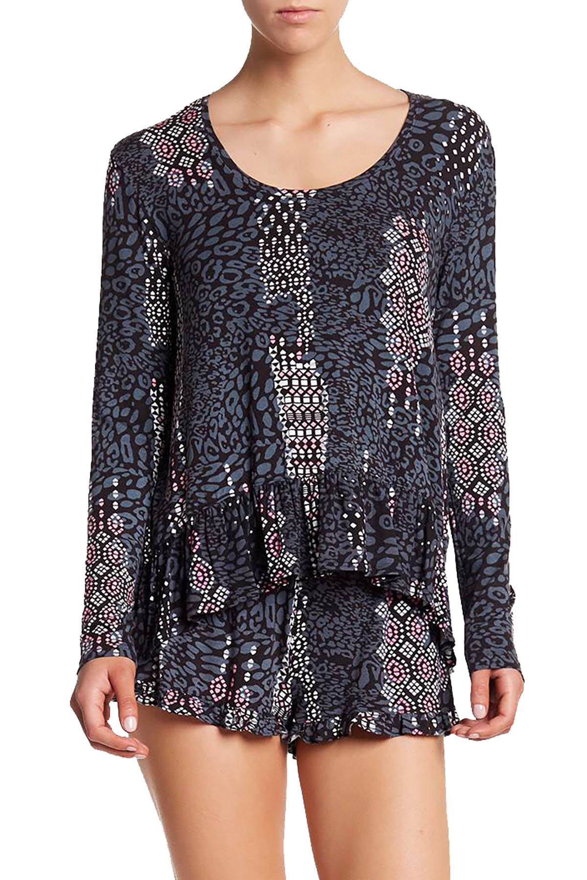 Josie by Natori Grey-Printed Luna Lounge Set
