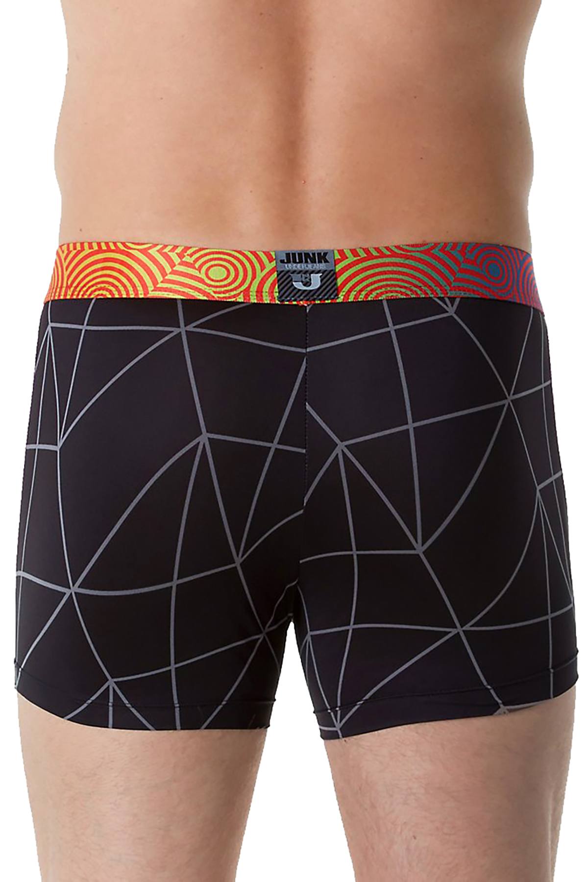 Junk Underjeans Black Geometric-Print Tango Trunk