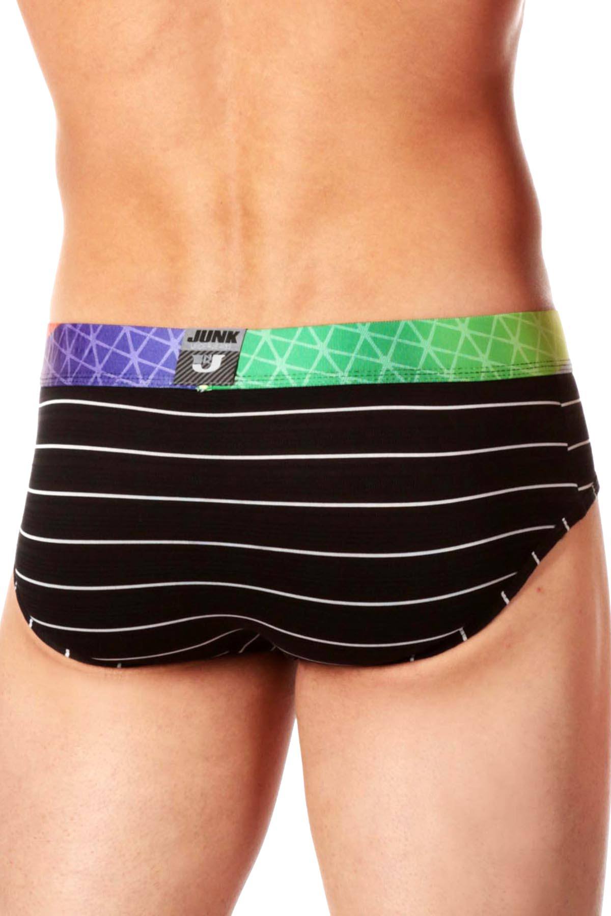 Junk Underjeans Black Striped Hustle Brief