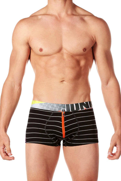 Junk Underjeans Black Striped Rumba Zipper-Pouch Trunk