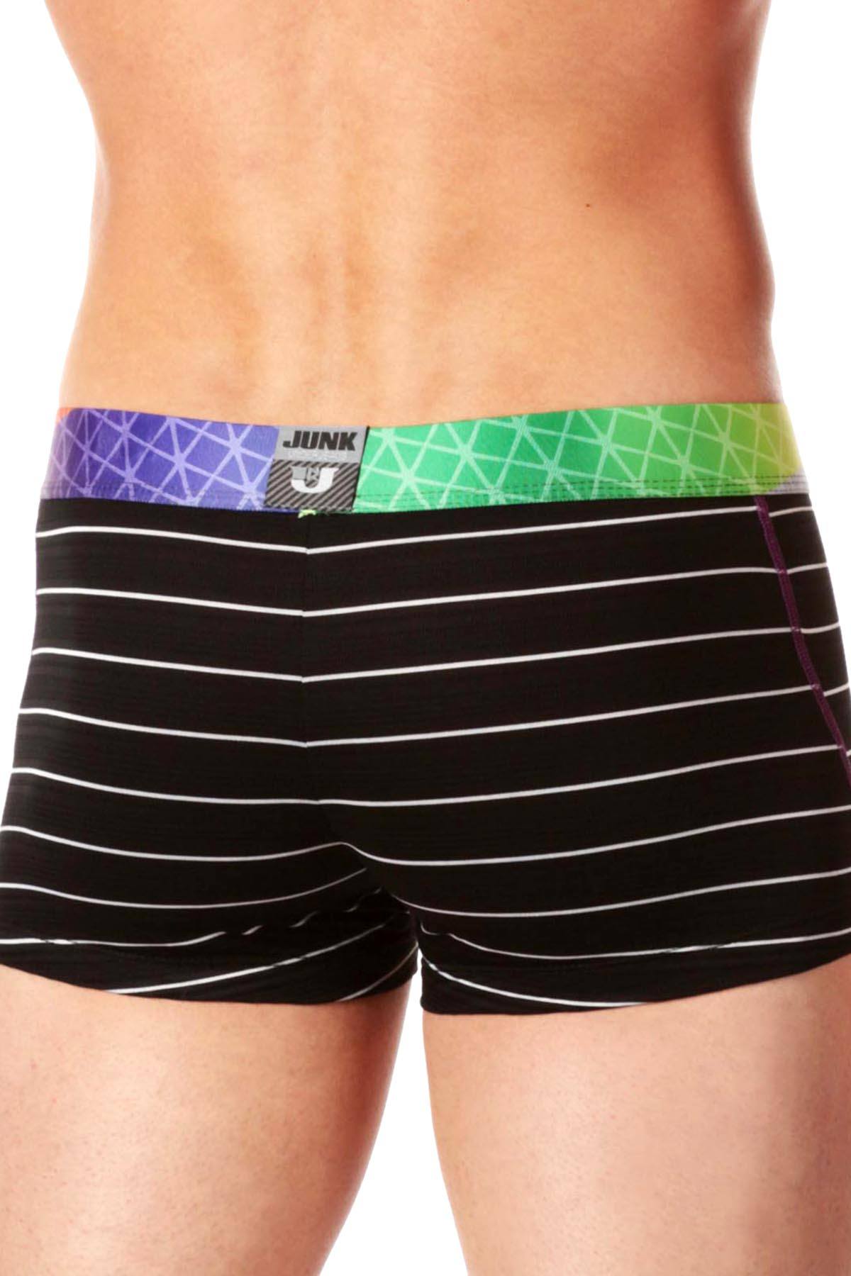 Junk Underjeans Black Striped Rumba Zipper-Pouch Trunk