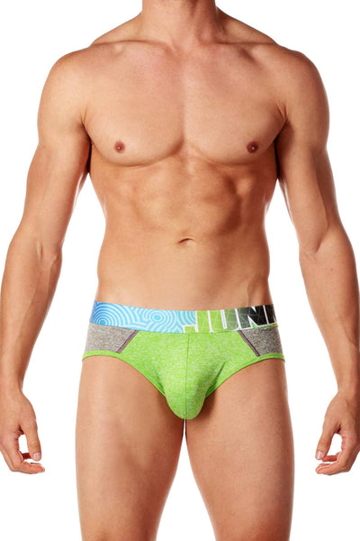 Junk Underjeans Green Heather Color-Block Grind Brief