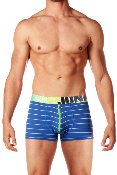 Junk Underjeans Royal-Blue Striped Rumba Zipper-Pouch Trunk