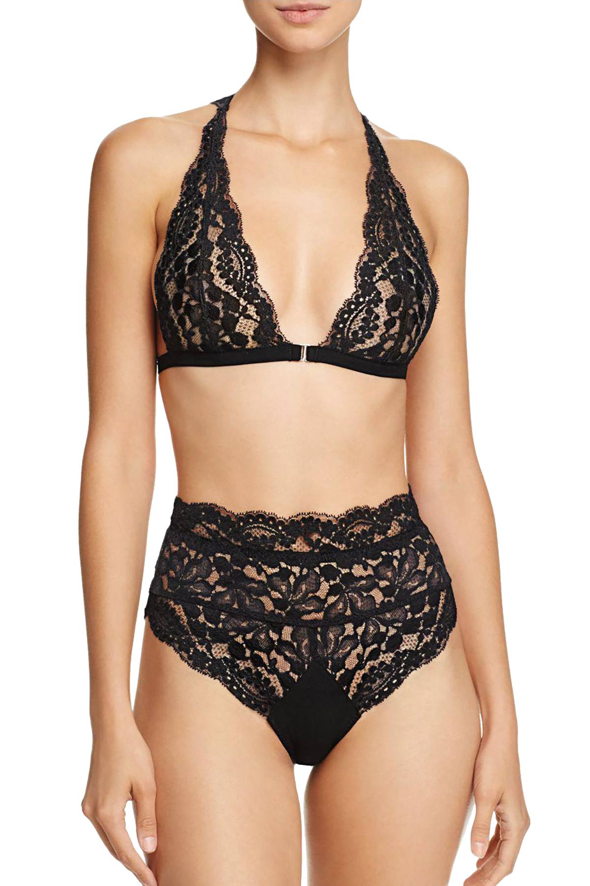 KENDALL+KYLIE Black Lace Racerback Bralette